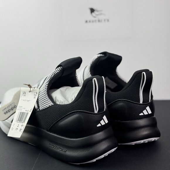 Size 9.5 Wide Mens Adidas Lite Racer Adapt 7.0 Black White Shoes IE6336 NEW - Picture 6 of 16